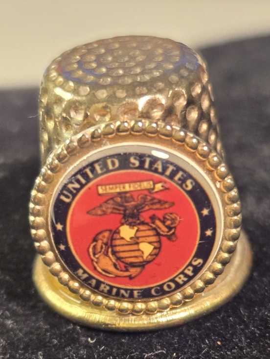 Source Unknown Other - United States Marine Corps Emblem Brass Thimble